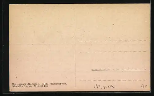 AK Helsinki, Ortspartie mit Holzhäusern