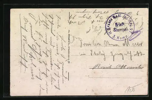 AK Mörchingen i. L., Kaiserstrasse mit Bäumen