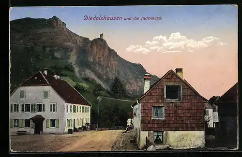 AK Diedolshausen, Ortspartie und die Judenburg