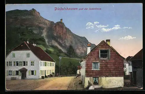 AK Diedolshausen, Ortspartie mit Judenburg