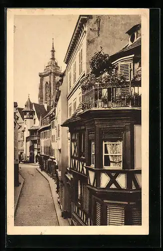 AK Colmar, Rue des Marchands, Strassenpartie