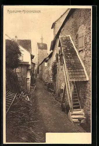 AK Reichenweier, Strassenpartie mit alten Häusern