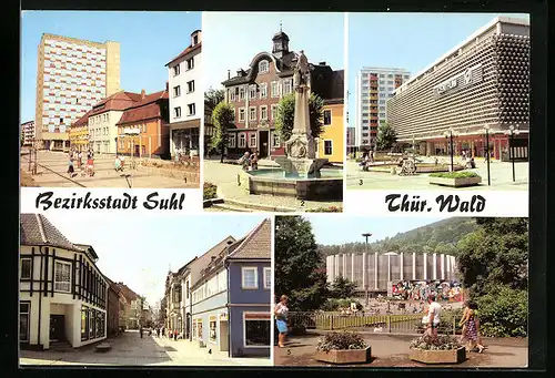 AK Suhl /Th., Wilhelm-Pieck-Strasse, Steinweg, Stadthalle der Freundschaft