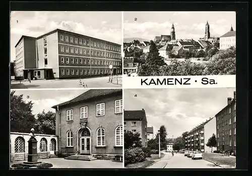 AK Kamenz /Sa., Teilansicht, Geschwister-Scholl-Strasse, Rat des Kreises