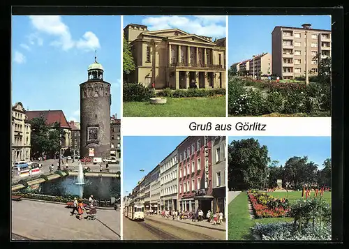AK Görlitz, Neubaugebiet Weinhübel, Marienplatz mit Frauenturm / Dicker Turm
