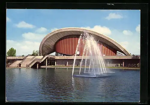 AK Berlin, Kongresshalle mit Springbrunnen