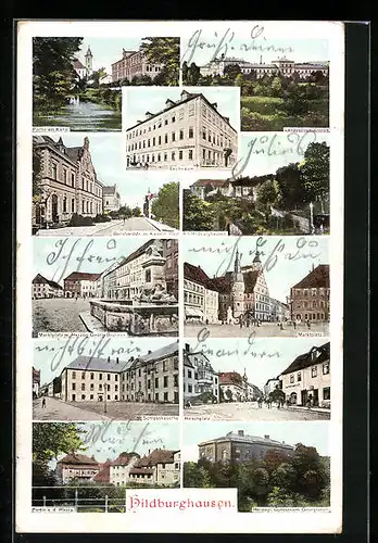 AK Hildburghausen, Technikum, Schlosskaserne, Hirschplatz