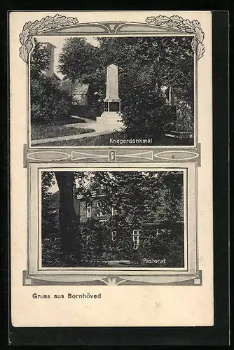 AK Bornhöved, Pastorat, Kriegerdenkmal