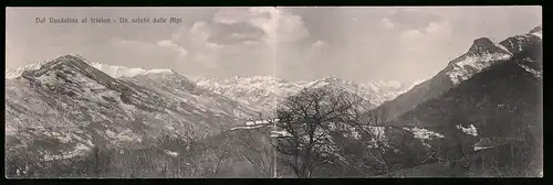 Klapp-AK Vandalino al Friolan, Panorama mit Ort und Alpen