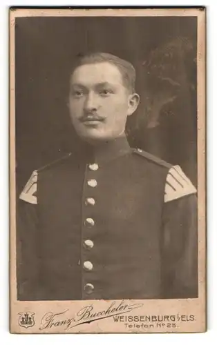 Fotografie Franz Buecheler, Weissenburg i. Els., Junger Soldat des Musikcorps in Uniform