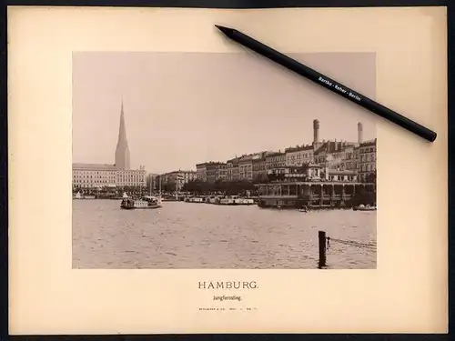 Fotografie Strumper & Co., Hamburg, Ansicht Hamburg, Alterpavillon mit Blick auf den Jungfernstieg