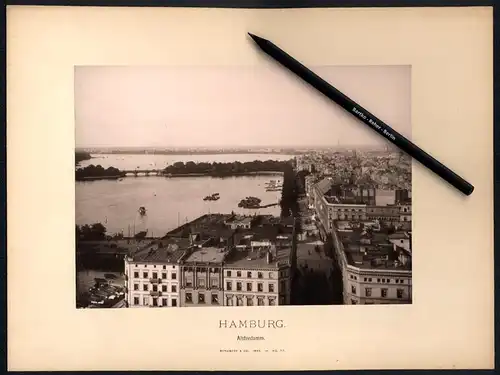 Fotografie Strumper & Co., Hamburg, Ansicht Hamburg, Blick auf den Alsterdamm mit Hotel Moser