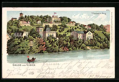 Lithographie Guben, Kaminsky`s Berg