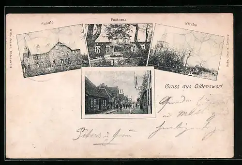 AK Oldenswort, Schule, Pastorat, Kirche