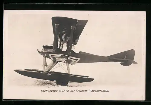 AK Seeflugzeug W D 12 der Gothaer Waggonfabrik, Wasserflugzeug