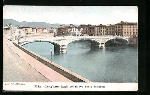 AK Pisa, Lung`Arno Regio col nuovo Ponte Solferino