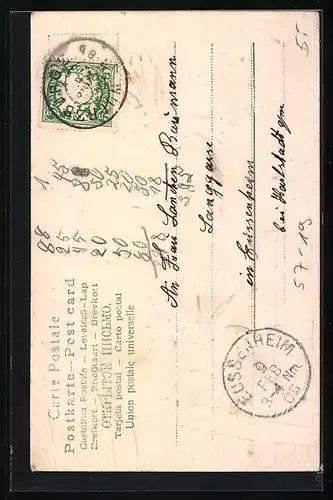 Präge-AK Blühende Kornblumen