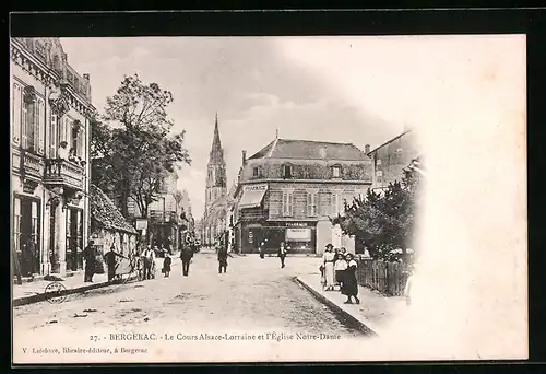 AK Bergerac, Le Cours Alsace-Lorraine et l`Eglise Notre-Dame