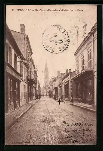 AK Bergerac, Rue Sainte-Catherine et Eglise Notre-Dame