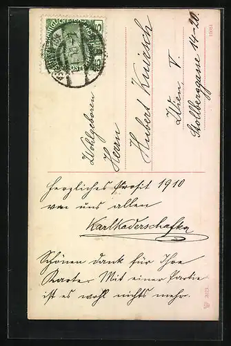 AK Schornsteinfeger auf dem Dach