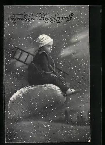 AK Kleiner Schornsteinfeger mit Leiter