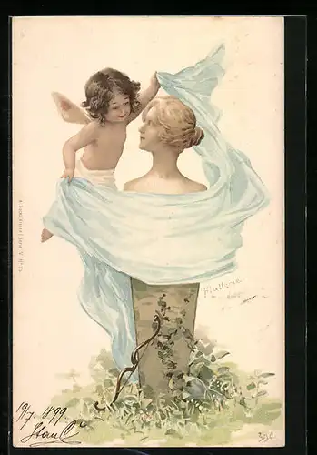 AK Amor enthüllt Büste einer Frau