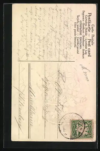 AK Kinder mit Korb voller Kleeblättern