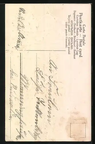 AK Kinder mit Lämmchen, Segenswunsch zur Konfirmation