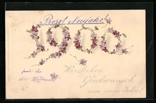 AK Jahreszahl 1900 mit Blumen