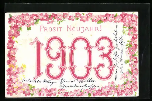 AK Jahreszahl 1903, Prosit Neujahr