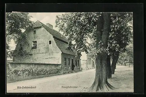 AK Zehlendorf, Hauptstrasse mit Häuseransicht
