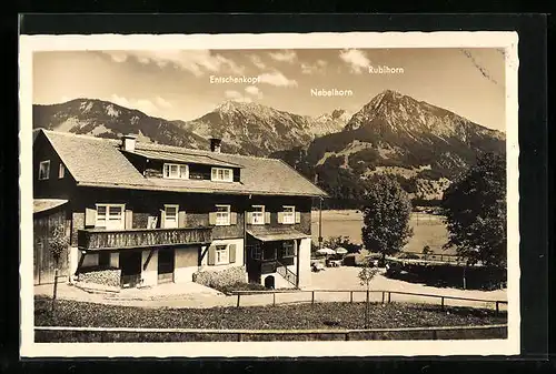 AK Langenwang i. Allgäu, Pension Rotfisch mit Nebelhorn