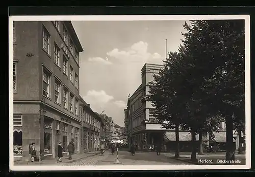 AK Herford, Blick in die Bäckerstrasse