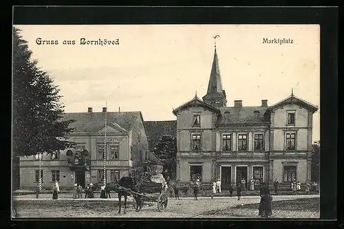 AK Bornhöved, Marktplatz mit Gasthof