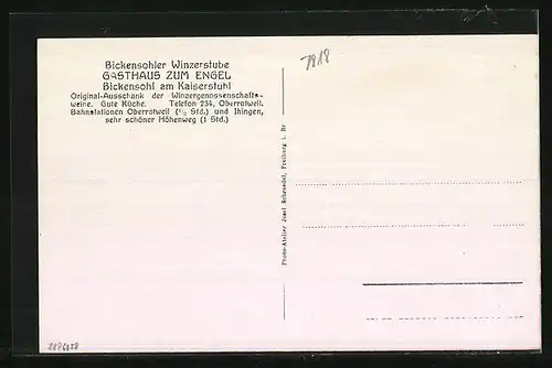 AK Bickensohl a. Kaiserstuhl, Bickensohler Winzerstube, Gasthaus zum Engel