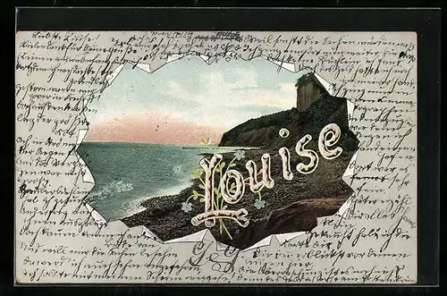 AK Namenstag, Louise, Meerlandschaft