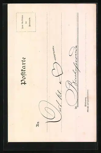 AK Blüten und Osterei zu Ostern