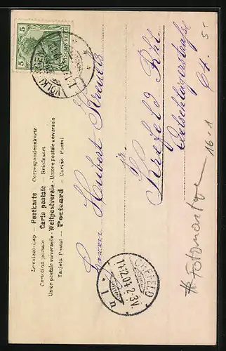 AK Betender Engel mit Kreuz