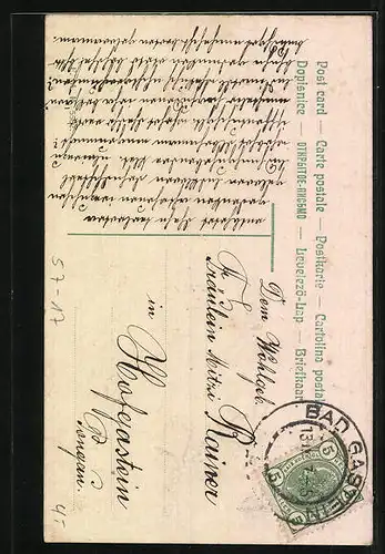 AK Blumenkranz, Blumenbild, Vergissmeinnicht