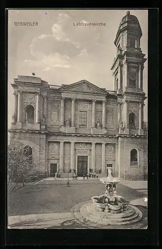 AK Gebweiler, Liebfrauenkirche und Brunnen