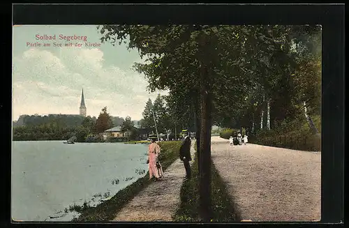 AK Segeberg, Partie am See mit der Kirche