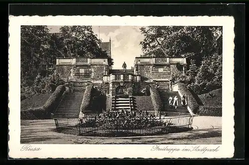 AK Riesa, Freitreppe im Stadtpark