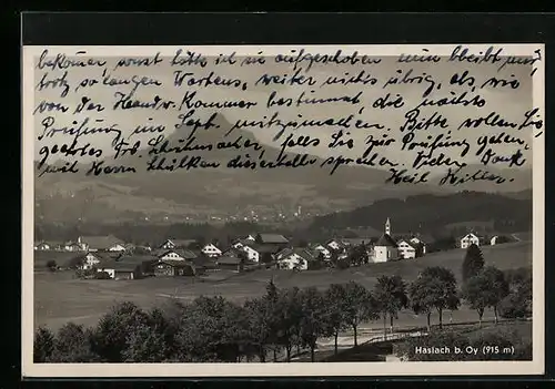 AK Haslach b. Oy, Panorama mit Grünten