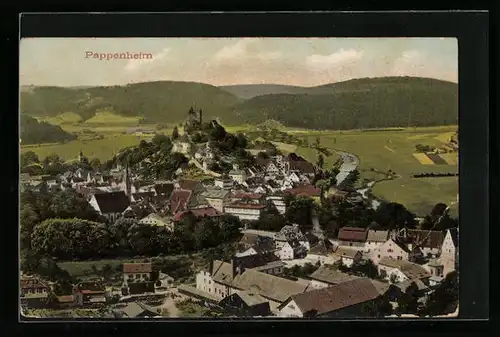 AK Pappenheim, Gesamtansicht aus der Vogelschau