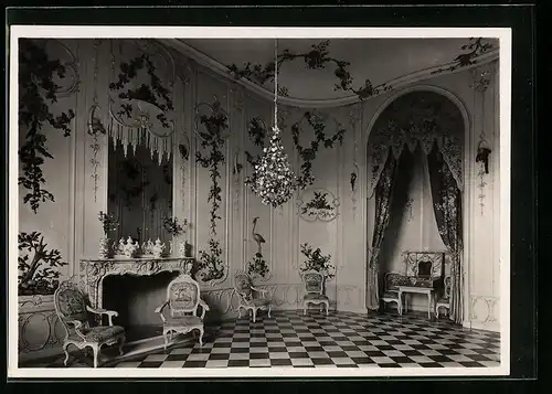 Foto-AK Deutscher Kunstverlag, Nr. 19a: Potsdam, Schloss Sanssouci, Voltairezimmer