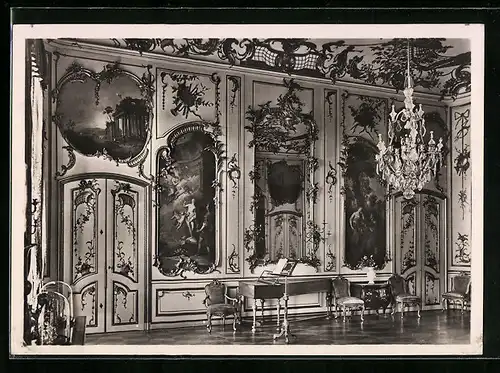 Foto-AK Deutscher Kunstverlag, Nr. P 2: Potsdam, Schloss Sanssouci, Musikzimmer
