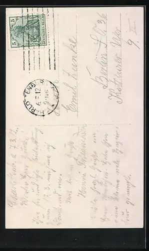 Foto-AK L.J. & F.F. Nr. 3086 /6: Dame im Kleid mit Federn