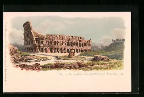 Lithographie Rom, Colloseum (Anfiteatro Flavio)