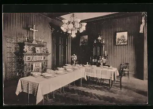 AK Mainz, Institut St. Mariä, Der kleine Speisesaal, Innenansicht