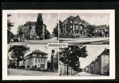 AK Freiberg i. Sa., Rundhaus, Johannishospital, Karl Kolbowhaus, 